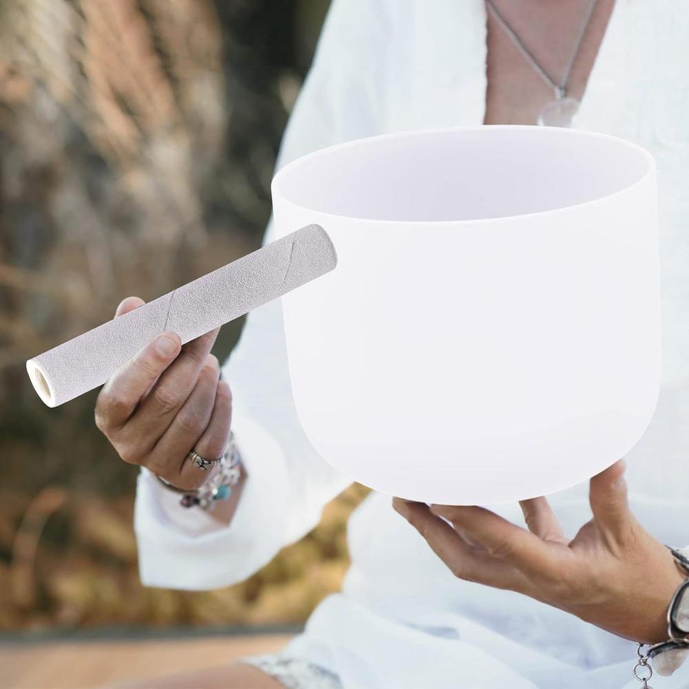 TEMU Quartz Crystal Singing Bowl, 8 Inch Singing Bowl, Crystal Singing Bowl Set, Quartz Crystal Chakra Bowl For Meditation Relaxation, F Note