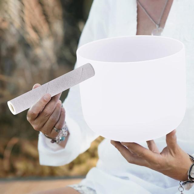 TEMU Quartz Crystal Singing Bowl, 8 Inch Singing Bowl, Crystal Singing Bowl Set, Quartz Crystal Chakra Bowl For Meditation Relaxation, F Note