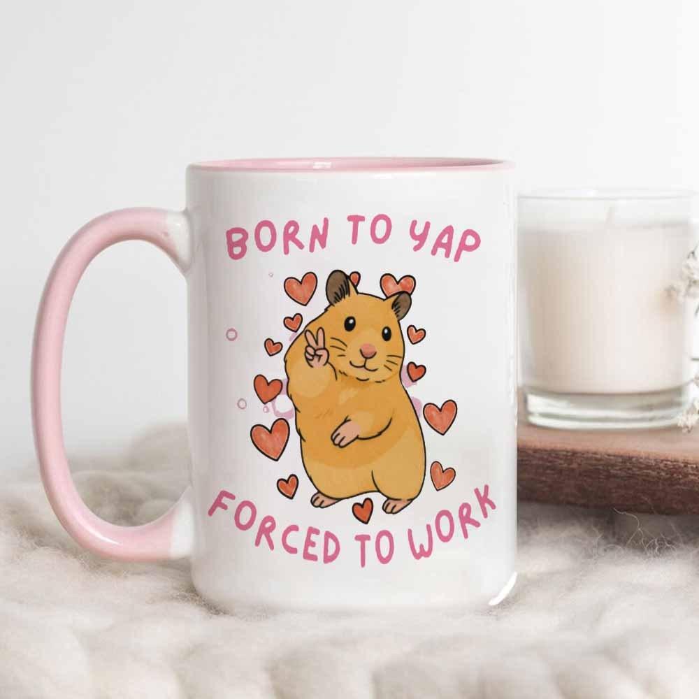 TEMU 1pc Of A Fun Hamster-themed Heart Mug For Work, Suitable For Coffee Or Juice, With A Capacity Of 11 Ounces Or 360 Milliliters, Makes A Great Gift