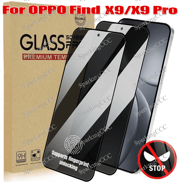 TEMU 2pcs, Privacy Tempered Glass Suitable For Oppo Find X9/ Oppo Find X9 Pro, ! 9h Scratch-resistant, Anti-peeping, With Bubble-free