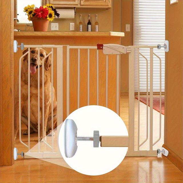 TEMU 4 Piezas de para Puertas Sin Taladro - PC y Metal Resistente, Seguro para Mascotas/Escaleras/Oficina y Hogar