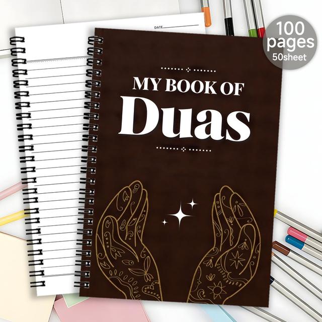 TEMU 1pc Spiral Bound Ramadan & Notebook Journal Planner, Ramadan Notebook - Of Duas, Ideal Gift For Daily Writing, Office Home & Personal Use, Perfect For Her Him