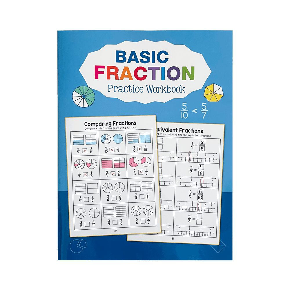 TEMU Lachilly Basic Fraction Practice Workbook For Grades 3-5 - Fun Math Skills Development, 32 Pages, Colorful Illustrations, Homeschool & Classroom Learning Essential