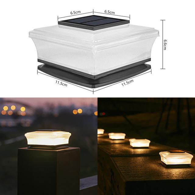 TEMU Solar Post Light - Ip44 Led Outdoor Fence Deck Lamp With Pillar , Perfect For Garden, Patio, Porch & Yard Decoration, Solar Fence Light | Lamp | Solar Panel Light, Fence Deck Lights