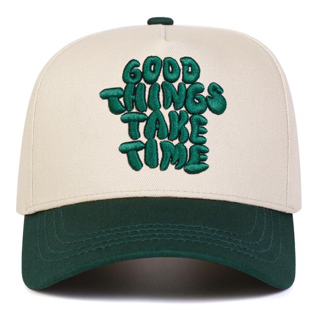 TEMU 1pc Men's Letter Baseball Cap, Fashion Five-panel Adjustable Casual Outdoor Hat For Spring Autumn Travel Beach Party