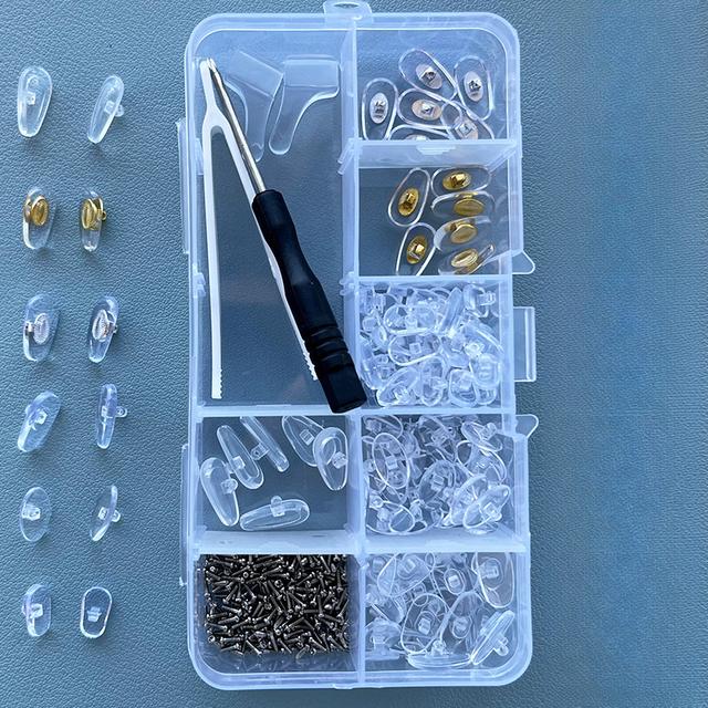 TEMU 56pcs Non-slip Glasses Nose Pad Set With Multifunctional Screwdriver - , Nose Pad For Glasses And Glasses, Nose Pad For Glasses, Eyewear , Optical Support, Eyeglas Repair Kit, Eyeglas Nose Pad