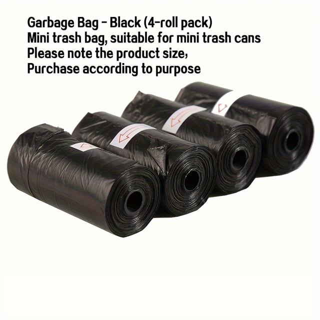 TEMU 4roll/ 60bag Leak-proof Mini Garbage Bags For Car Trash Cans, 60pcs - Perfect Auto Additions