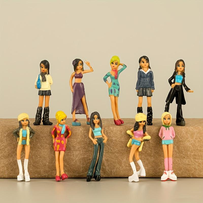 TEMU Sada 10 mini figurinek v různých barvách, miniaturní modely domů, ozdoby pro domečky pro panenky, dekorace do domácí kuchyně