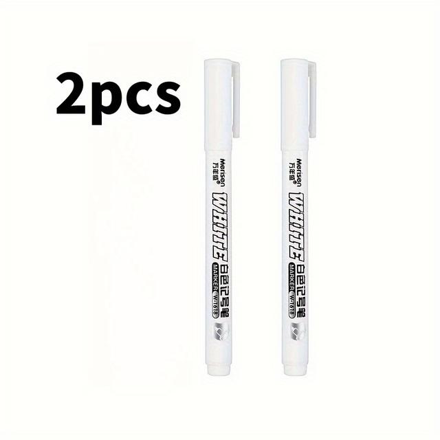TEMU Professional White Paint Marker Pen Waterproof Quick-dry - Precision Fine Tip For Glass/ Metal/ Sports Equipment Marking & Diy Crafts ( )