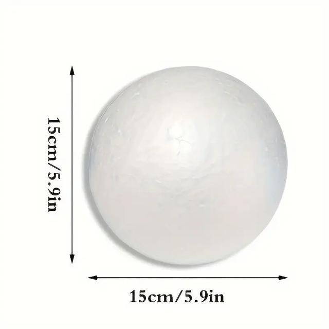TEMU 5pcs Smooth Round Foam Balls - 15cm/5.91in Polystyrene Craft Spheres Suitable For Weddings, Diy Crafts, Decorations, School Projects - Lightweight & For Decorative Use, Centerpieces, For Projects