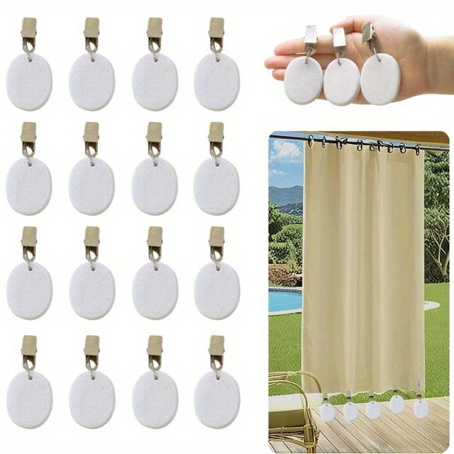 TEMU 8/ 16pcs Gazebo Curtain Weights-heavy-duty With Stainless Steel Clip, Suitable For Outdoor Curtain, Picnic Table, Flags