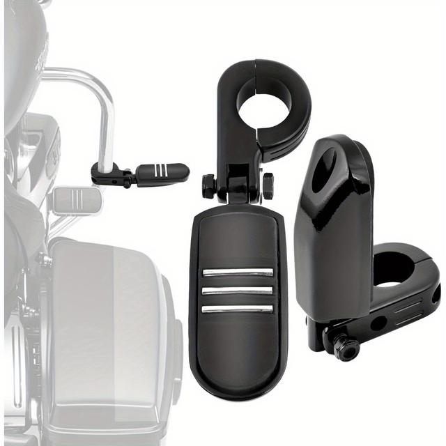 TEMU Motorcycle Highway Pegs Crash Bar Foot Pegs Engine Guard Footrest Clamp Mount For Touring For Kawasaki For .25"