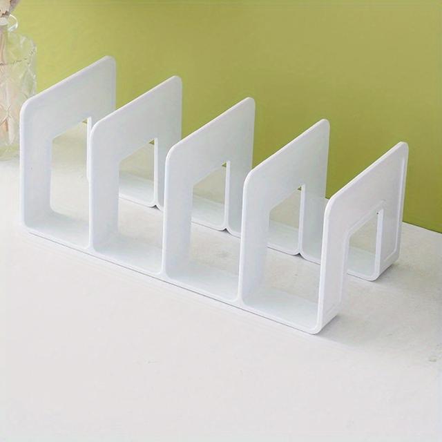 TEMU Desktop Bookshelf Organizer - Anti-slip Design, Space-saving Multi-tier Storage For Books, Supplies & , Durable Plastic For Dorms & Home Desks, Bookshelf Decorations