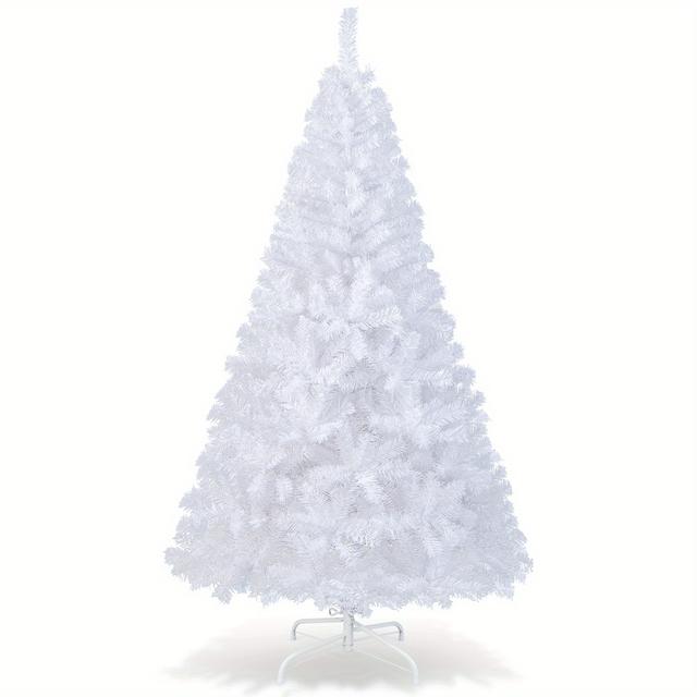 TEMU Multigot 6ft Christmas Tree, Artificial Decoration Tree With 350 Pvc Branch Tips & Metal Stand, Holiday Celebration Tree For Home, Office & Shop, Quick Setup, White.