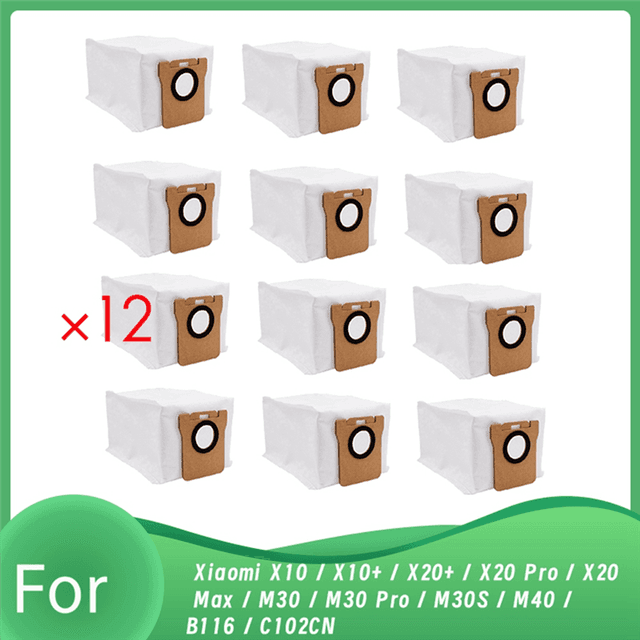 TEMU 12pcs Dust Bags For Xiaomi X10 / X10+ / X20+ / X20 Pro / X20 Max / M30 / M30 Pro / M30s / M40 / B116 / C102cn Vacuum
