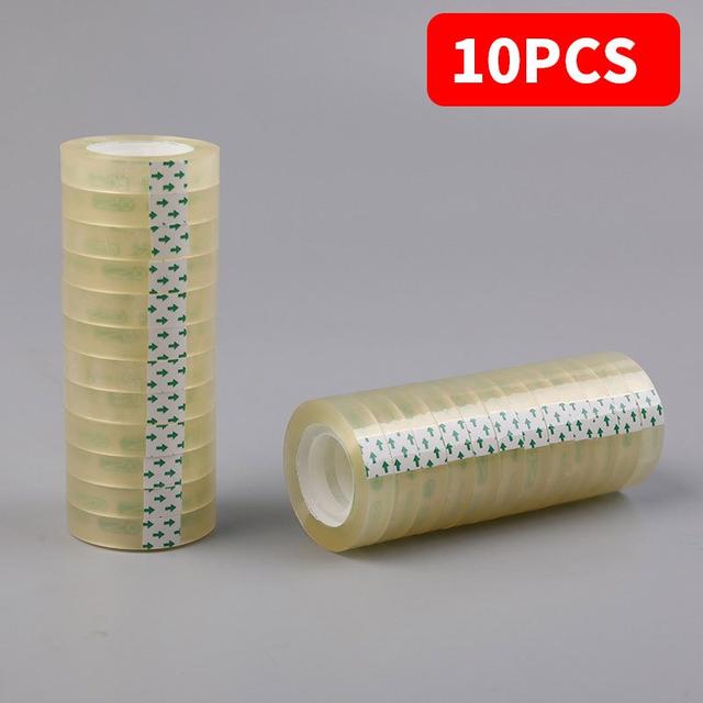 TEMU 10 Rolls Of Tape, Suitable For Gift Wrapping, Stationery And Office Supplies, Crafting, And Home Use. High-quality Transparent Tape, Compatible With Tape Dispensers