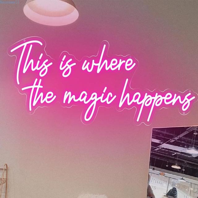 TEMU 1pc " Where " Neon Sign - Large Pink Led Wall Decor, Usb Powered, Switch Control, Plastic, Multipurpose For Home, Salons, Bars, Parties, Weddings - 5v Usb, No Battery Needed