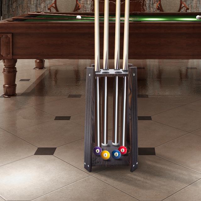 TEMU Billiard Cue Stand, Billiard Cue Stand Billiard Pool Cue Rack Wooden, Stick Stand Billiard Cue Stand Billiard Cue Bracket Plastic Ring Fishing Rods Golf Club Rack (8 Holes)