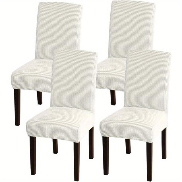 TEMU Chair Cover, Dining Chair Cover 2/4pcs, Stretchable Material, Simple And Versatile Solid Color , Removable And Washable Chair Cover, Suitable For Living Room, Bedroom, Office, Hotel, Banquet And