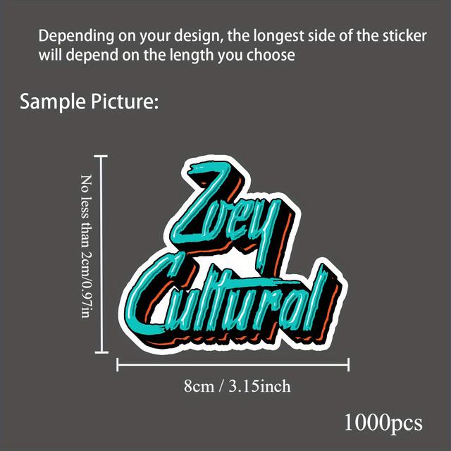 TEMU Custom Waterproof Sticker Pack- Die-cut, Personalized Design For Notebooks, Computers, Water Bottles, Etc.- Durable, Scratch-resistant Labels