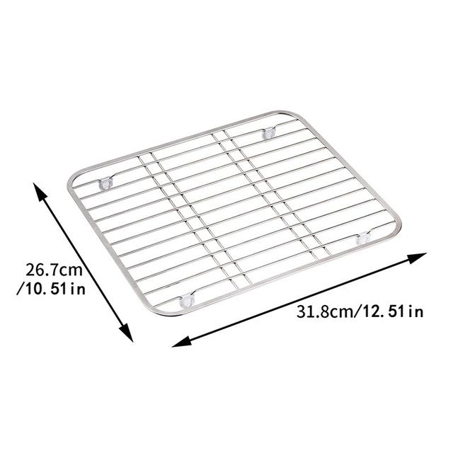 TEMU 1 Stainless Steel Tray Heat Insulation Mat - Kitchen Sink Dish Drying Rack - Anti-scalding Table Mat Pot Mat Multi-functional Storage - Suitable For Kitchen And Restaurant