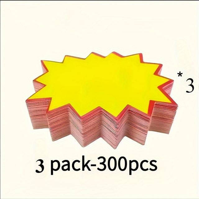 TEMU Retail Price Labels Yellow Explosion Price Labels, Blank Starburst Labels For Retail Stores, Grocery Stores And Supermarkets - Great For Office Use
