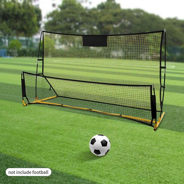 TEMU Fetcoi 2-in-1 Portable Football Rebounder Net 195x118x90cm Freestanding Soccer Training Net Soccer Goal Goal Top Echomaller