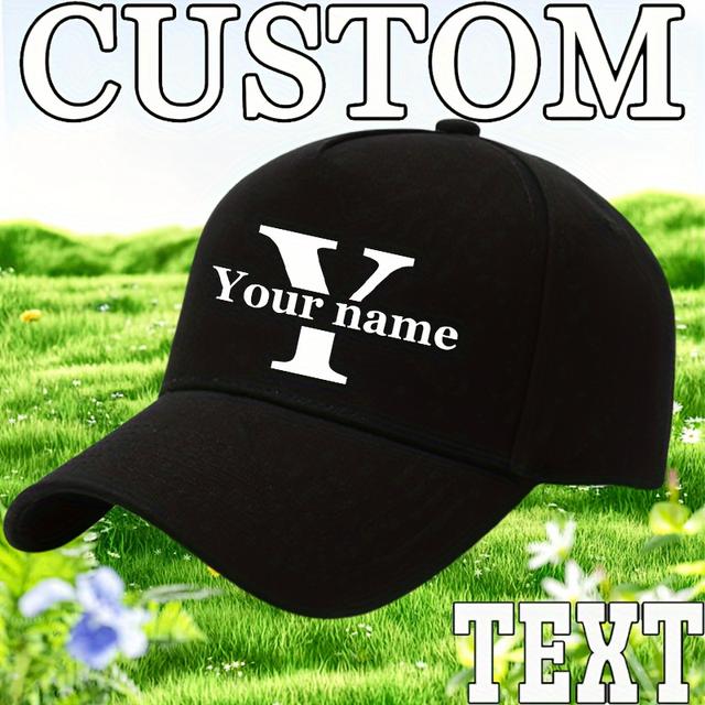 TEMU Customized Product 1 Personalized Printed Text Baseball Cap With Adjustable Strap For Autumn And Winter Outdoor