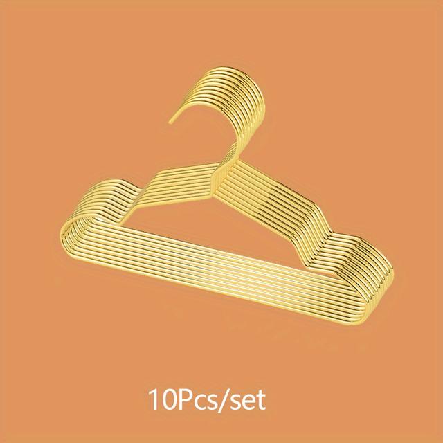 TEMU 10pcs Mini Golden Pet Hangers, Nordic Mini Small Hangers, Suitable For Metal Hangers For Teddy Dogs, Cats, Dolls, And Pet Stores
