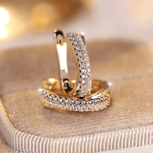 TEMU Pair Of Classic Fashion Blue Synthetic Zirconia Rings For Parties And Weddings