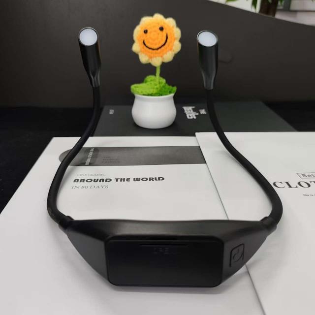 TEMU 1pc Led Neck Reading Lamp, 360° Rotatable Led, Suitable For Bedtime, Travel, Running, Knitting & Work, Emergency Night Light, Durable Plastic, Soft Light For Eye Care |reading Lamp