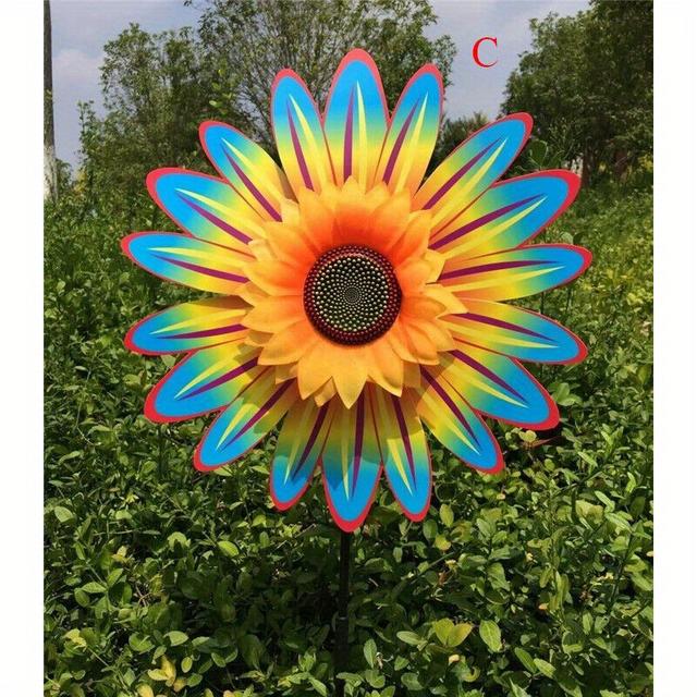 TEMU Sunflower Patio Lawn Pinwheel Wind Spinner Garden Windmill Garden