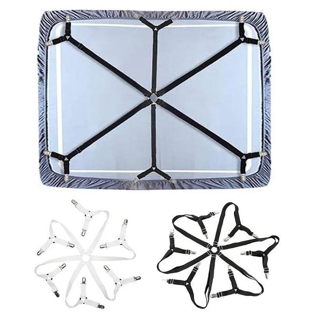 TEMU 12 Stück Verstellbare Elastische Bettlakenhalter Matratzenclips Befestigungen Deckenhalter Rutschfeste Fixiergurte Greifer