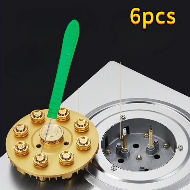 TEMU 3/6개 가스레인지 버너 청소 바늘 가정용 스토브 막힘 제거 바늘 가스레인지 구멍 청소 바늘