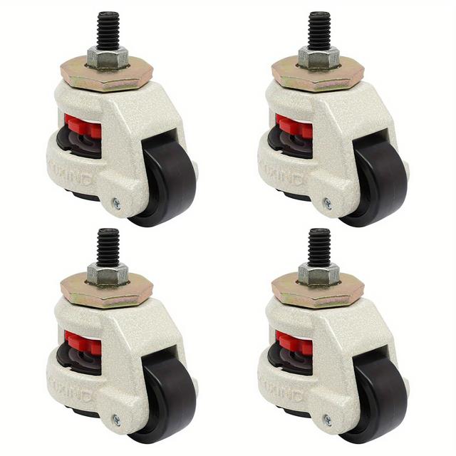 TEMU 4pcs White Castors Set Heavy Duty Castors Swivel Castors Size Of Base Plate M12, Total Load 1000kg, Industrial Machine Roller For Work Table Transport Castors For Heavy Machines