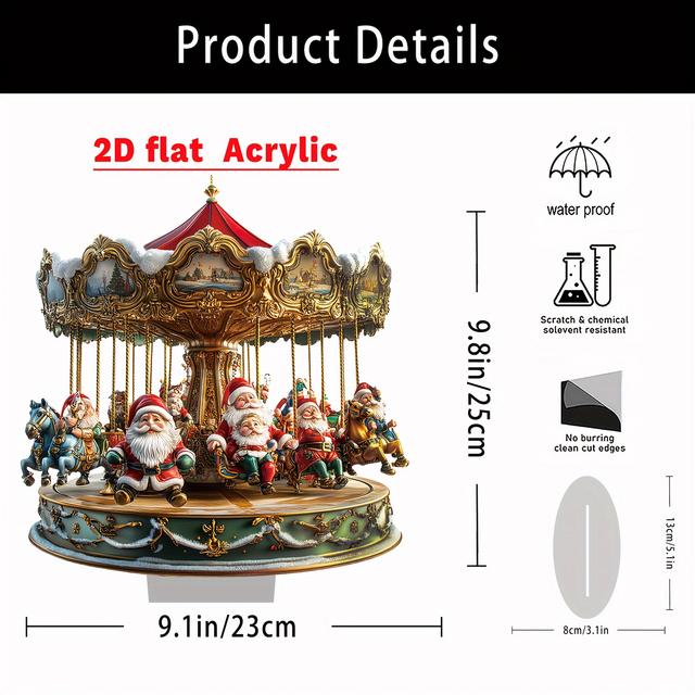 TEMU Decoração de Natal de - Decoração de Mesa em Acrílico de 9.8 Polegadas, Adequada para Exibição em Painéis de Mesa de , Presente Ideal para as Festas, Enfeite de Quarto para as Festas