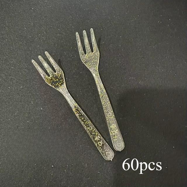 TEMU 60pcs, 120pcs, Mini Fruit Forks, Mini Dessert Forks, Small Forks, Suitable For Fruits, Desserts, Cakes, Parties, Holidays, Christmas, Elegant Tableware, A