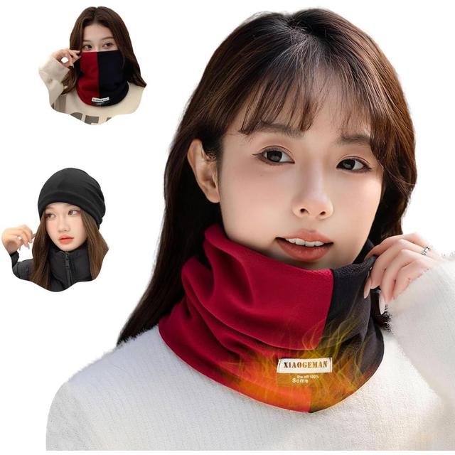 TEMU ス ダブルレイヤーネックウォーマー - 防風＆保温耳保護 スポーツ＆通勤用