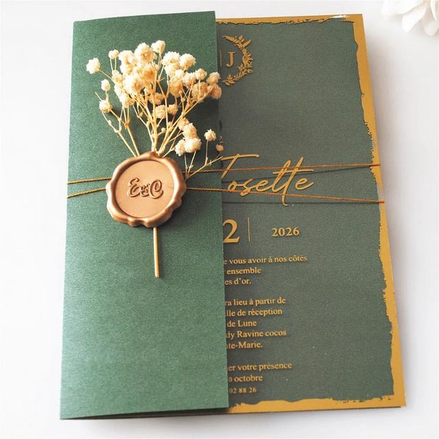 TEMU Invitations de Mariage Personnalisables et Transparents, Impression Personnalisée - Emballage Extérieur Non