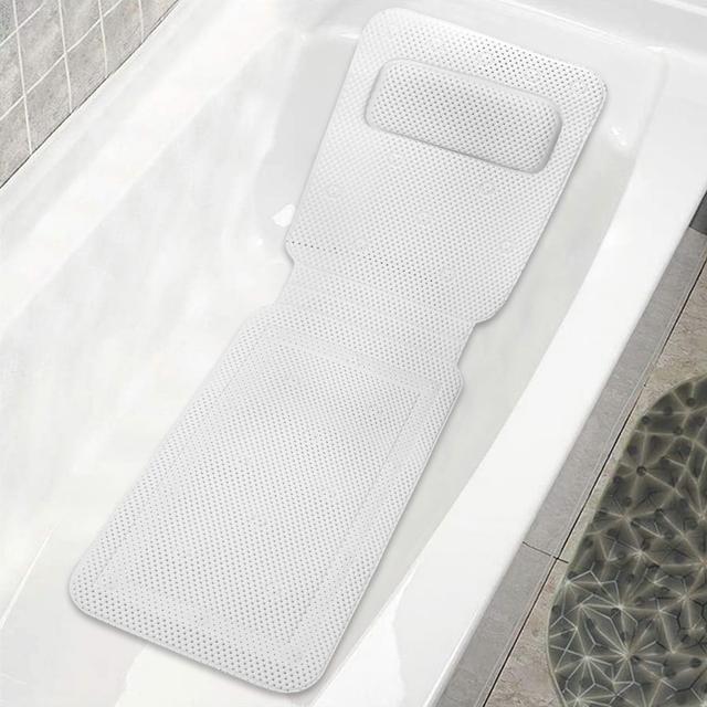 TEMU Ergonomic Full Body Bath Cushion With 30 Non-slip Suction Cups - Breathable Spa Pillow For Head, Neck, And Bathtub , Alcohol-free Pvc Material, Ideal For Relaxing Bathing Experience, For Spa