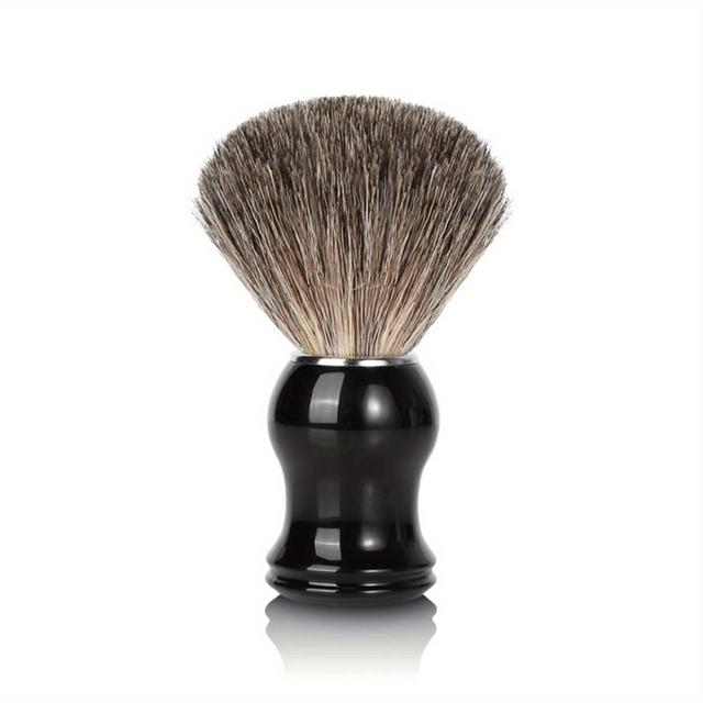 TEMU Men's Badger Hair Shaving Brush, A Handcrafted For Wet Shaving With Cream And Soap, Featuring , Making It An Ideal Gift For Occasions Like Ramadan, Valentine's Day, Or Father's Day