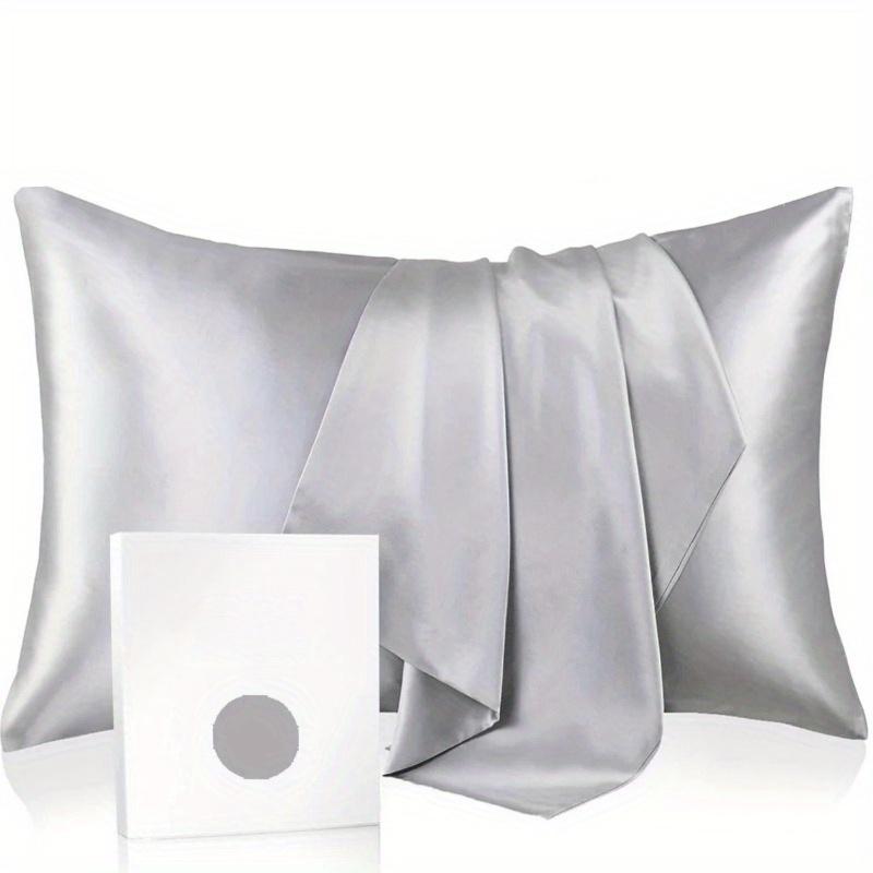 TEMU 2pcs Luxurious Charmeuse Pillowcase, 6a Premium Fiber, Dual-sided Design With Hidden Zipper, Soft & Breathable, Smooth , No Insert Included Gift Box, Double Side