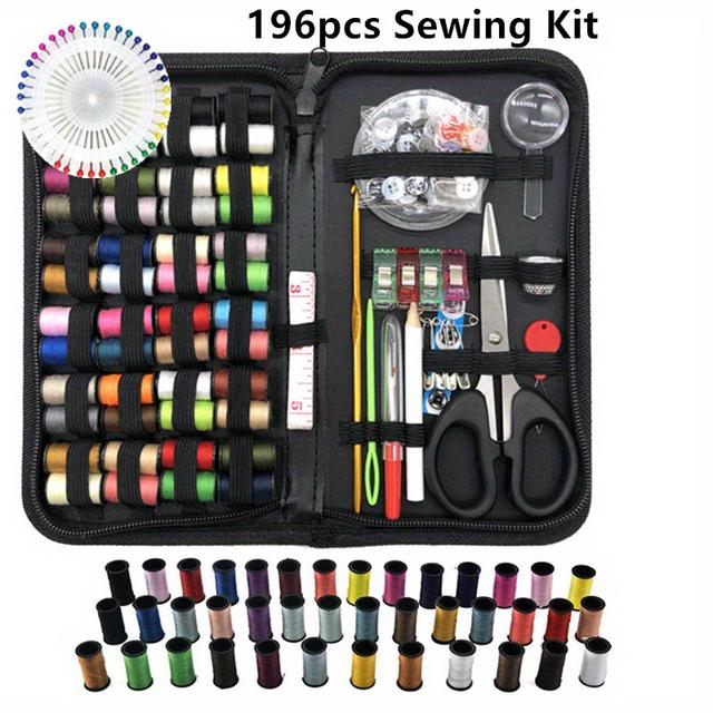 TEMU 1 Set Of Premium Sewing Kit For Adults & Beginners - Complete Set With Tailor Scissors, Thread, Needles, Thread - Travel, Home, Emergency Sewing Repair Supplies