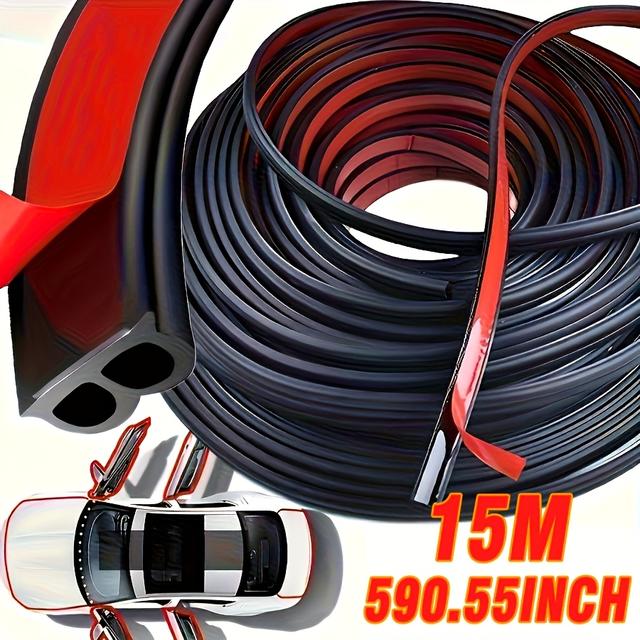 TEMU 1500cm/590.55inch Car Door Sealing Strip, Synthetic Rubber Type, Left Side Installation - Soundproof, Dustproof, Waterproof Vehicle Decorative Strip For Christmas And Thanksgiving.