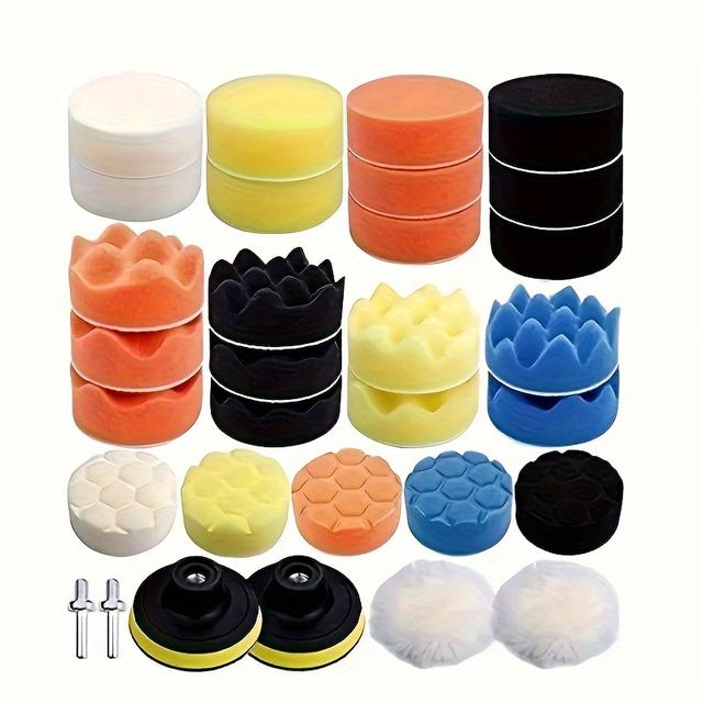TEMU 31pcs Nylon Polishing Accessory Set, Charging Screwdriver, Heavy-duty Polishing Pads, Strong Cleaning Performance, Compatible With All Types Of Angle Grinder Polishing Attachments