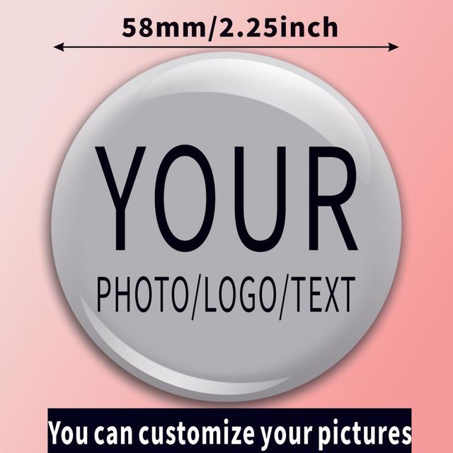 TEMU Personalized 58mm/2.25inch Button Metal Pin Custom Badge Bag Decor