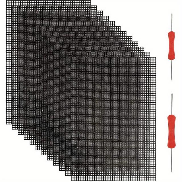 TEMU 7 Pezzi Fogli di Tela in Plastica a Maglia, 20x13 Pollici Fogli di Tela in Plastica per Artigianato, Tela e Strumenti per e Lavori a Maglia