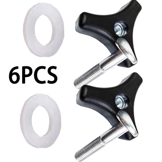 TEMU 3/6pcs Lawn Mower Handle With Screws& Nuts- Iron , Fits All Manual Lawn Mowers& Outdoor Electric Lawn Mower Accessories-- Heavy-duty Garden Tool Accessories--add Protect The Soft Gasket