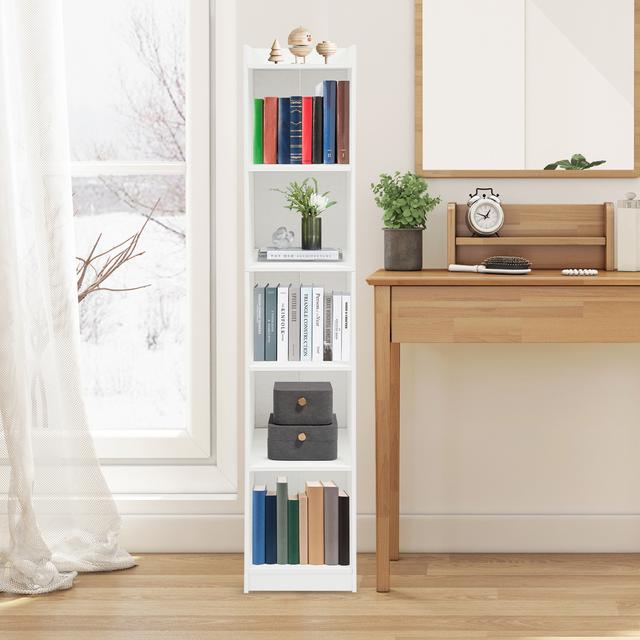 TEMU Bookshelf, Floor Standing 5-tier Storage Cabinet, Narrow Corner Organizer For Home, Living Room, Office, Study, Dormitory Homeecho, Standing Shelf, Standing Shelf