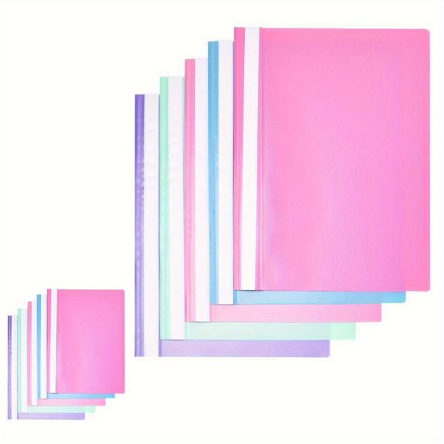 TEMU 10-pack Of A4 Project Folders With Transparent Plastic Cover- Ideal For School And Office Use